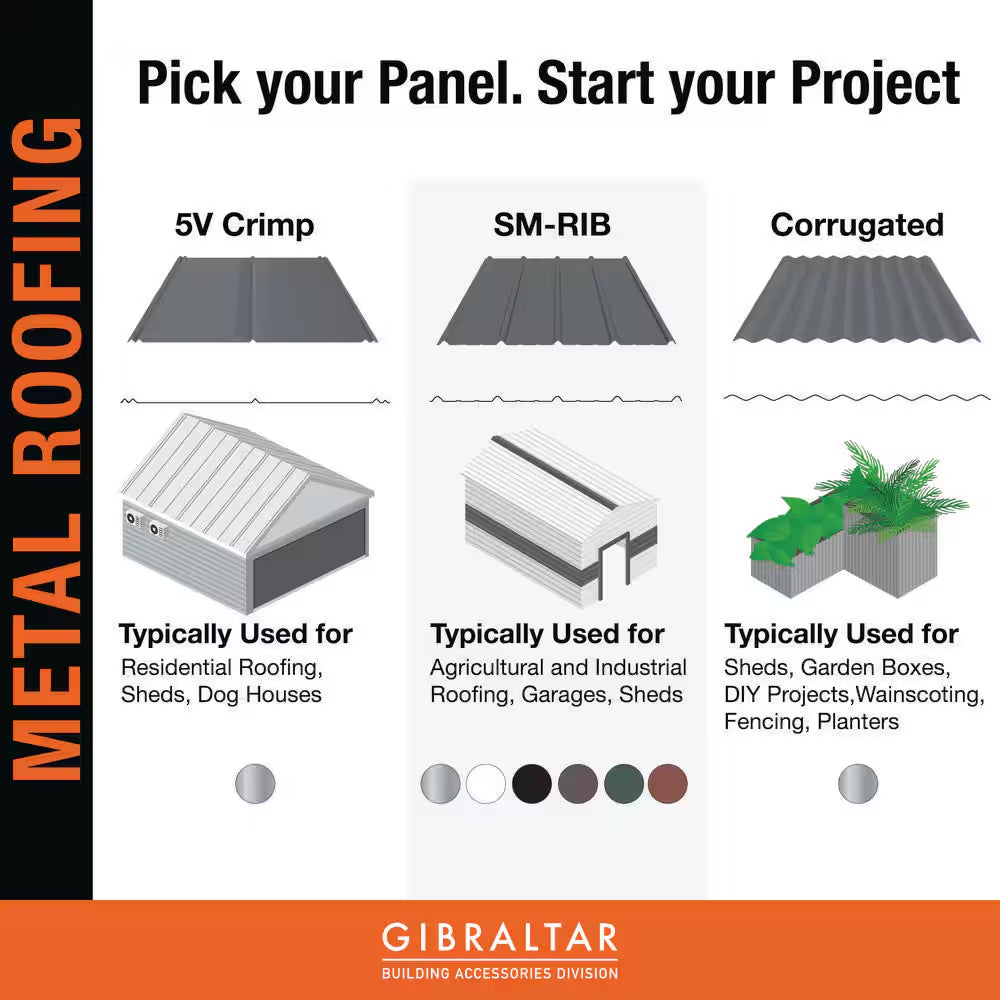 12 Ft. Sm-Rib Galvalume Steel 29-Gauge Roof/Siding Panel in Slate