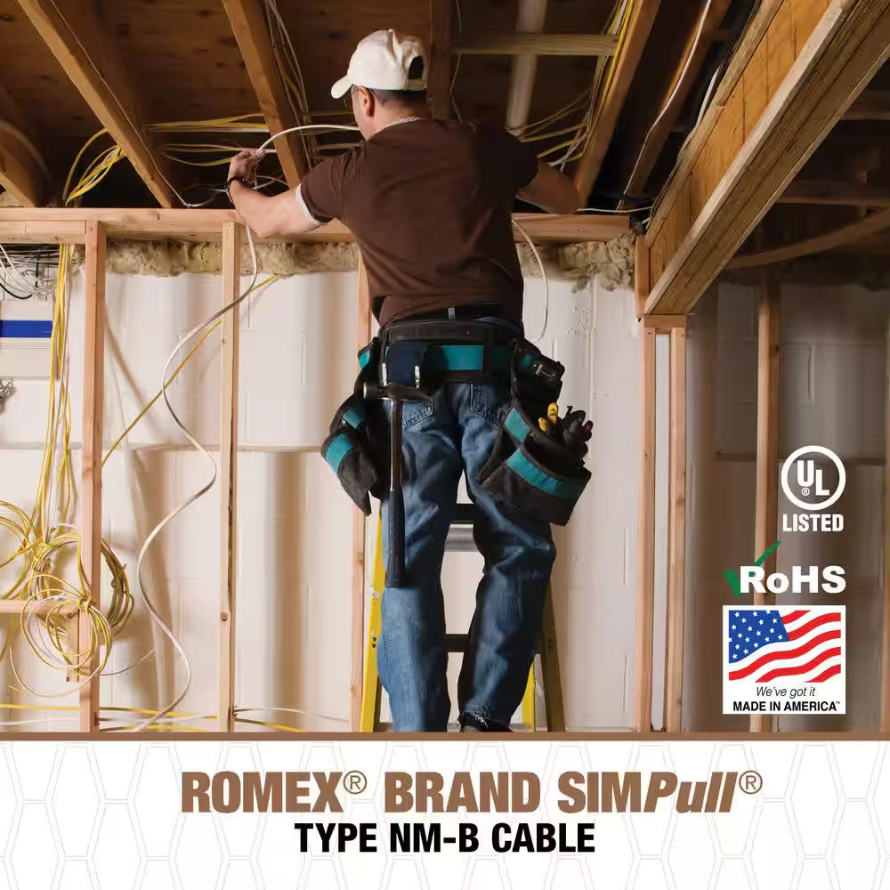 25 Ft. 12/2 Solid Romex Simpull CU NM-B W/G Wire