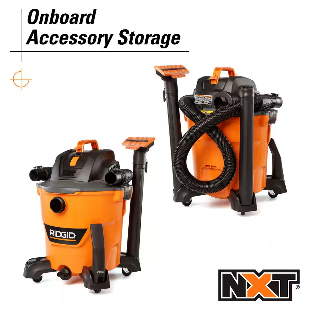 12 Gal. 5.0 Peak HP NXT Shop Vacuum Wet Dry Vac with General Debris Filter, Locking Hose and Attachments HD1200