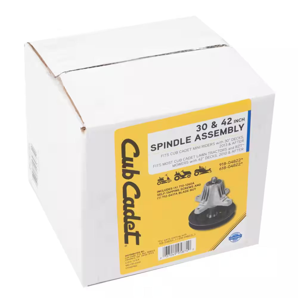 Original Equipment Spindle Assembly for Select 30 In. and 42 In. Lawn Tractors and Rzt'S, OE# 918-04822 and 618-04822