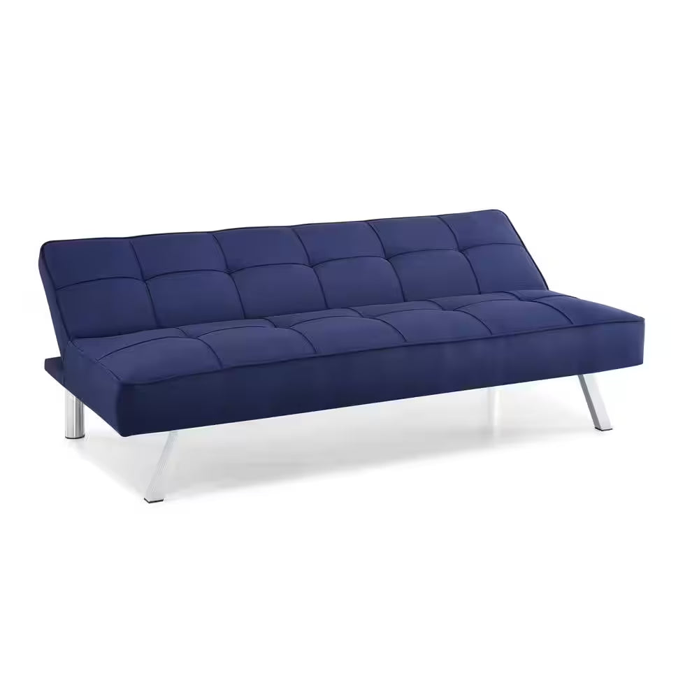 Calgiri 66 In. Armless 3-Seater Sofa in Blue