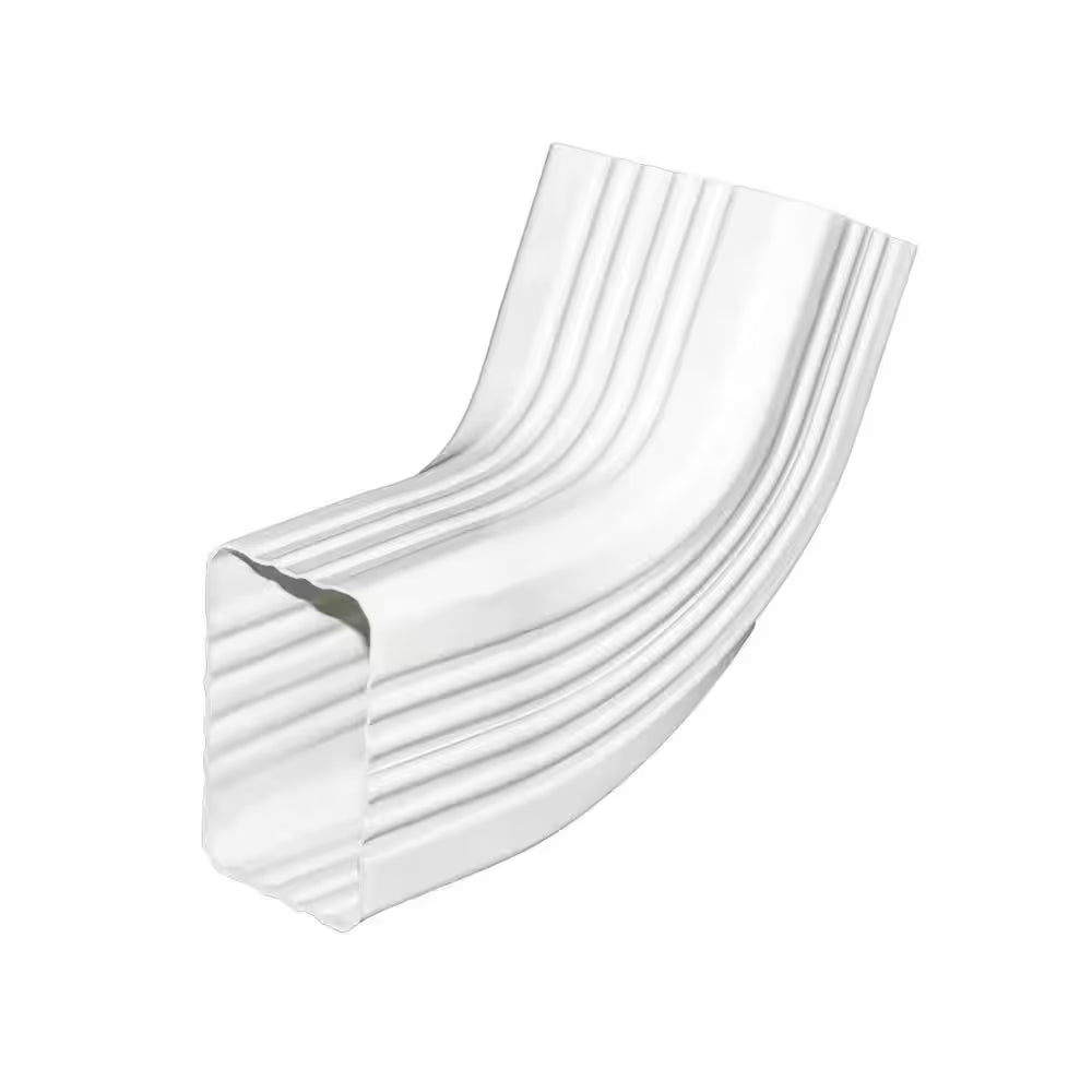 3 In. X 4 In. White Vinyl Downpipe - A/B Elbow