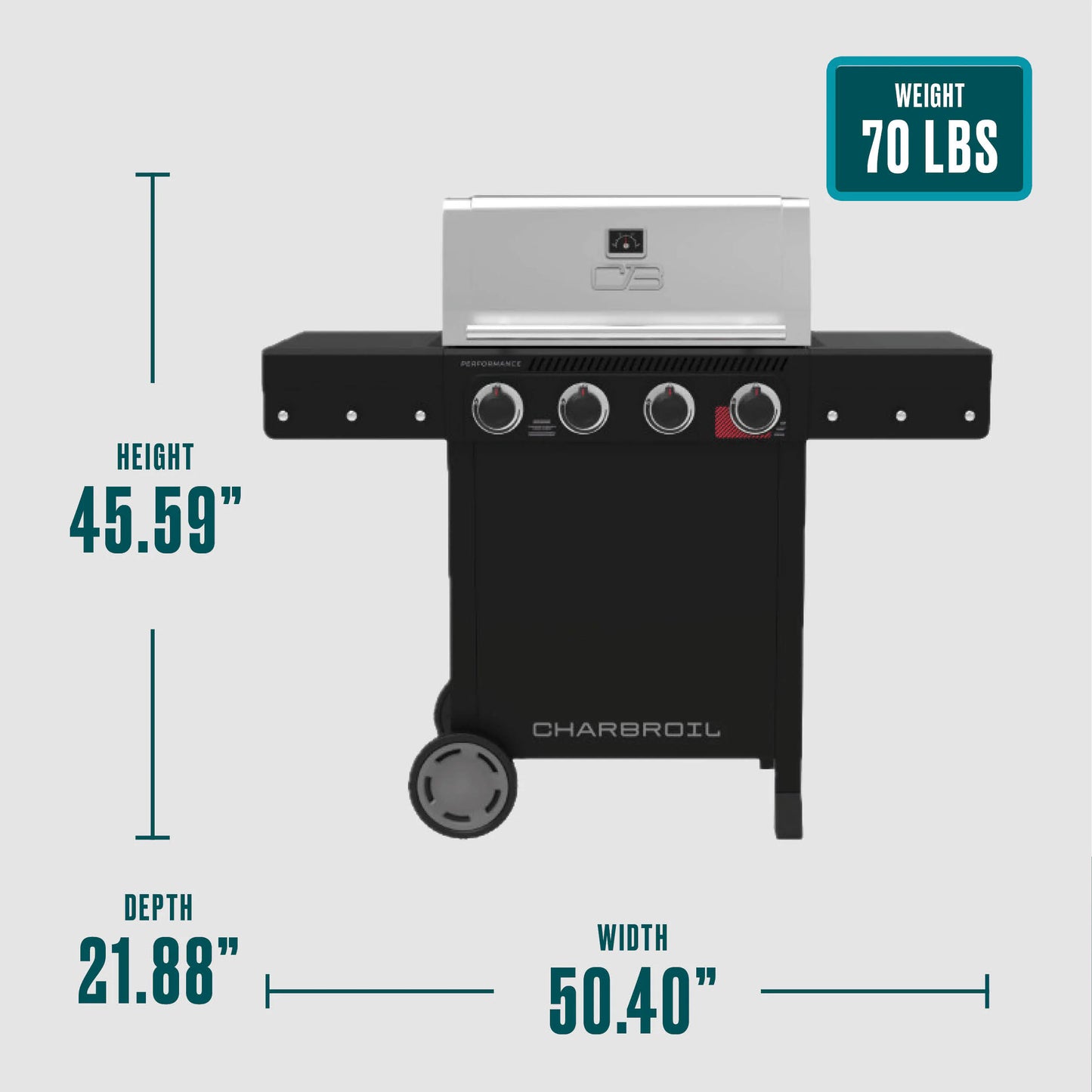 Performance Series Black and Silver 4 -Burner Liquid Propane Gas Grill