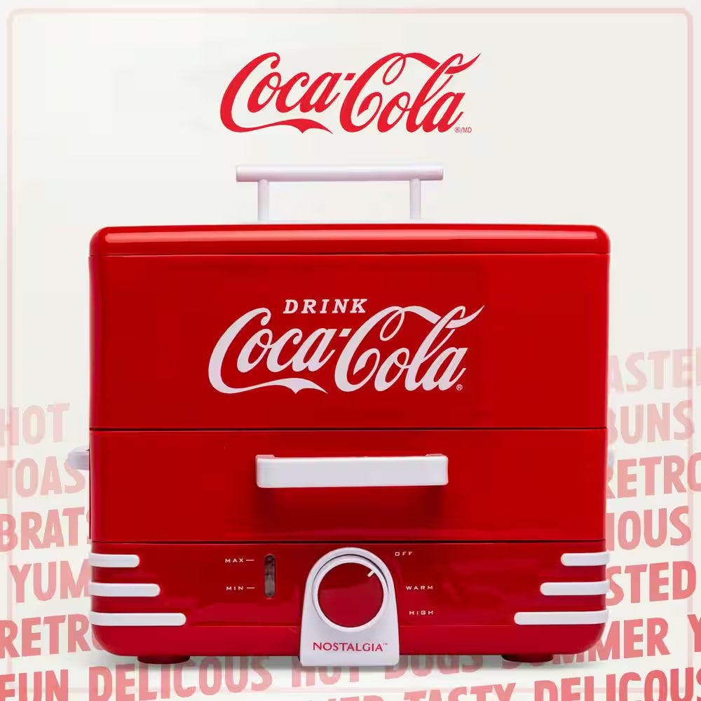 CKHDS206CR Large Coca-Cola Hot Dog Steamer Specialty Grill in Red