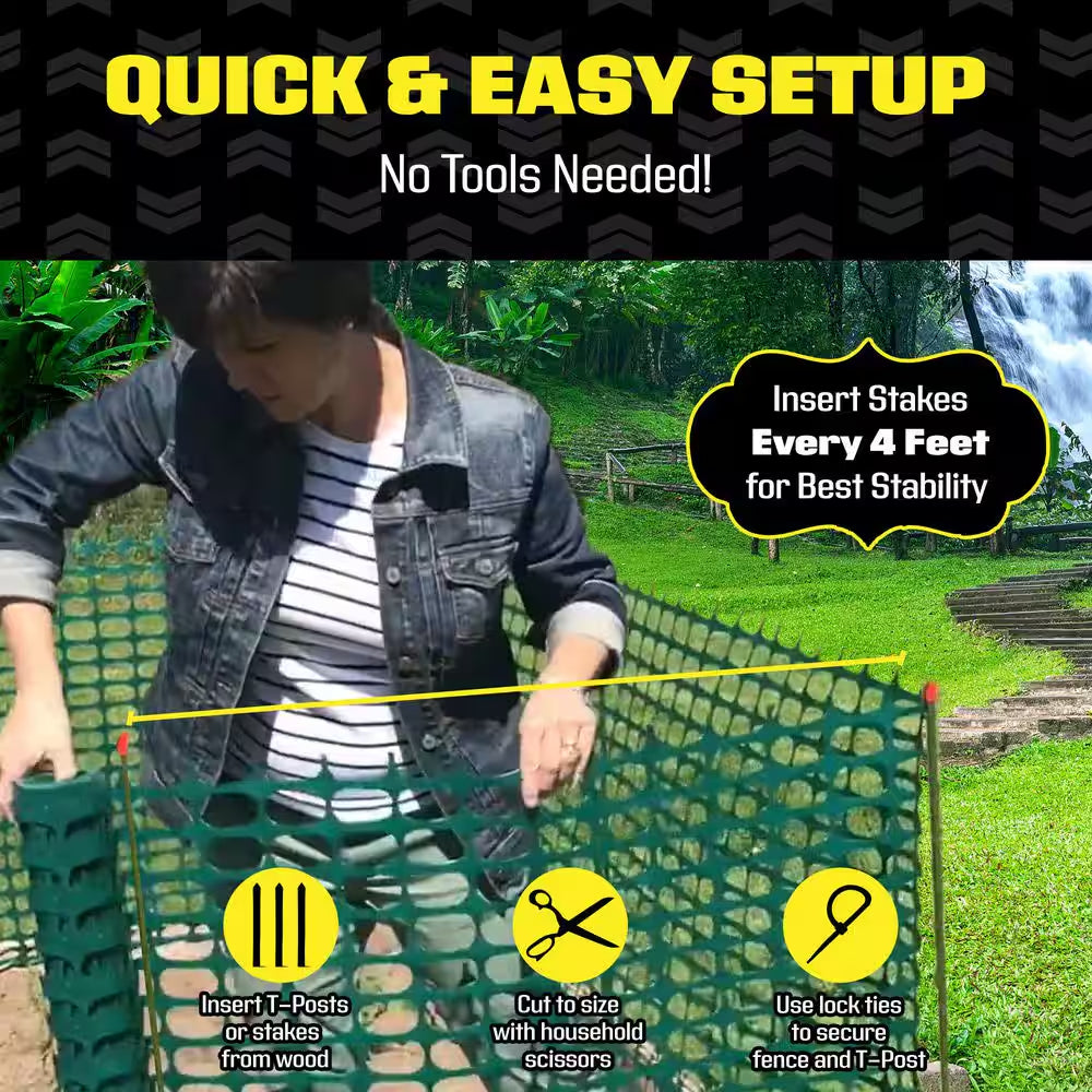4 Ft. X 100 Ft. Green Construction Snow/Safety Barrier Fence