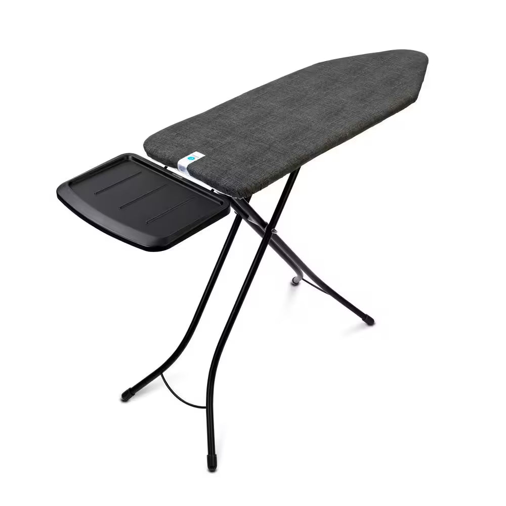 Ironing Board C 49 X 18 in with Solid Steam Unit Holder, Denim Black Cover and Black Frame
