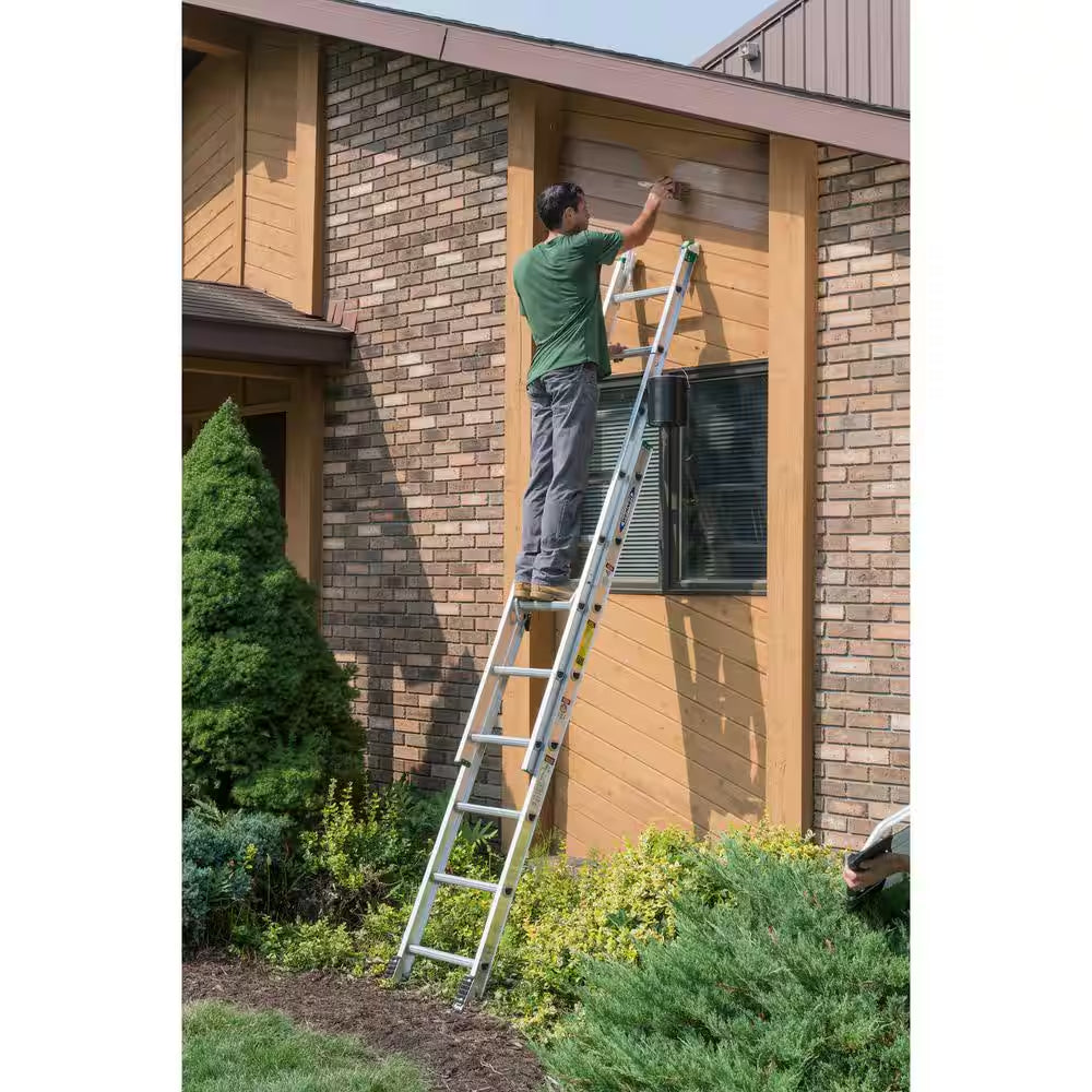 16 Ft. Aluminum Extension Ladder (15 Ft. Reach Height) with 225 Lb. Load Capacity Type II Duty Rating