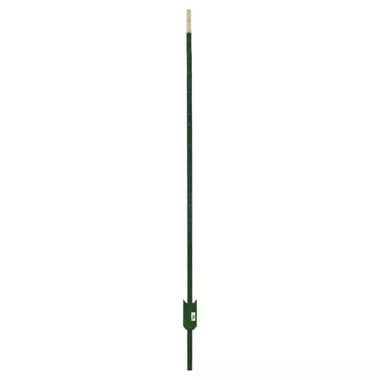 1-3/4 In. X 3-1/2 In. X 7 Ft. Green Steel Fence T-Post with Anchor Plate