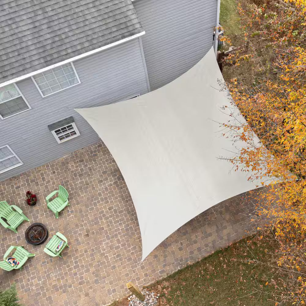 Premium Square 17.75 Ft. X 17.75 Ft. Stone Shade Sail Kit