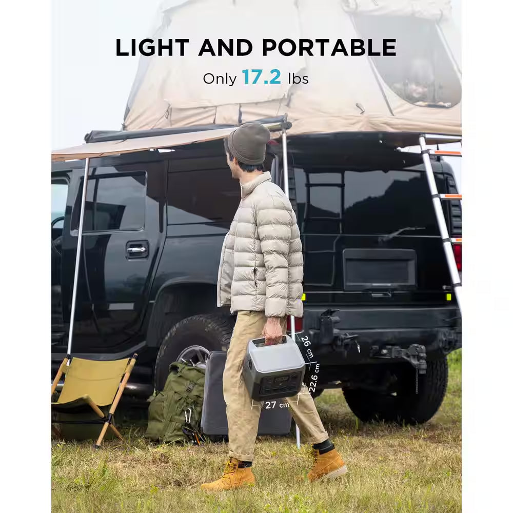 800W Output/1600W Peak Push-Button Start Battery Generator RIVER 2 Pro, LFP Battery, Fast Charging for Outdoor, Camping