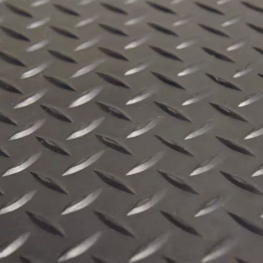 Diamond Plate 4 Ft. X 8 Ft. Black Rubber Flooring (32 Sq. Ft.)