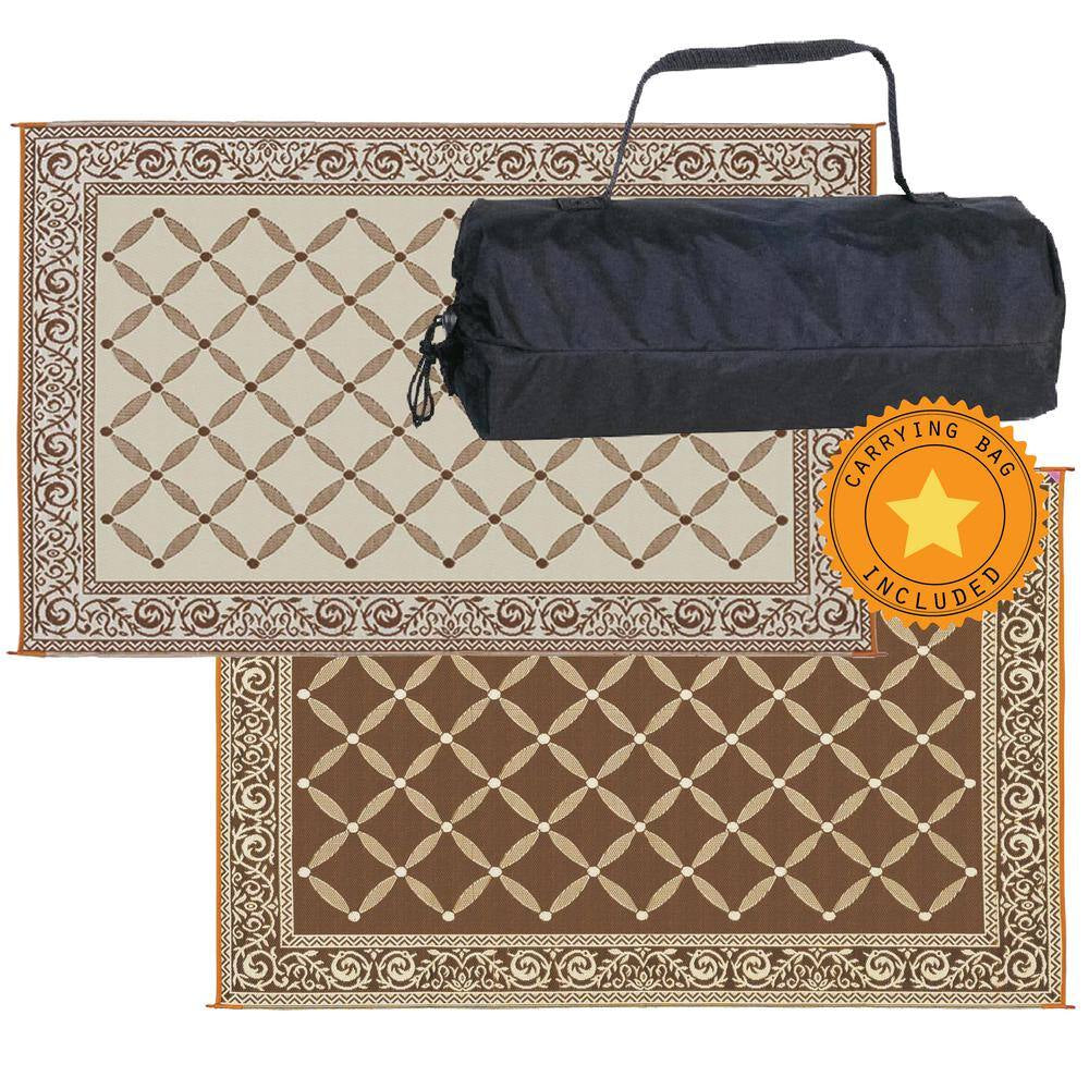 6 Ft. X 9 Ft. Reversible Mat - Classic Brown/Beige