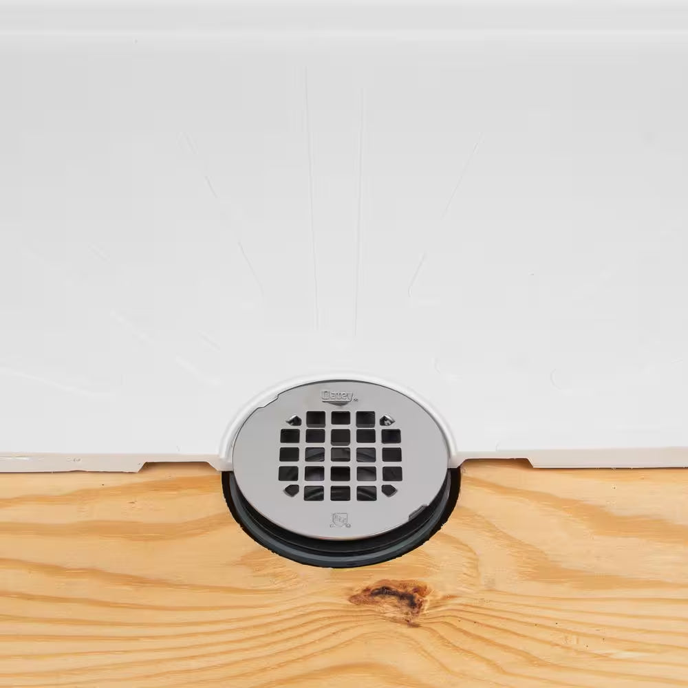 2 In. PVC Solvent Weld Shower Drain with Snap-In Stainless Steel Strainer