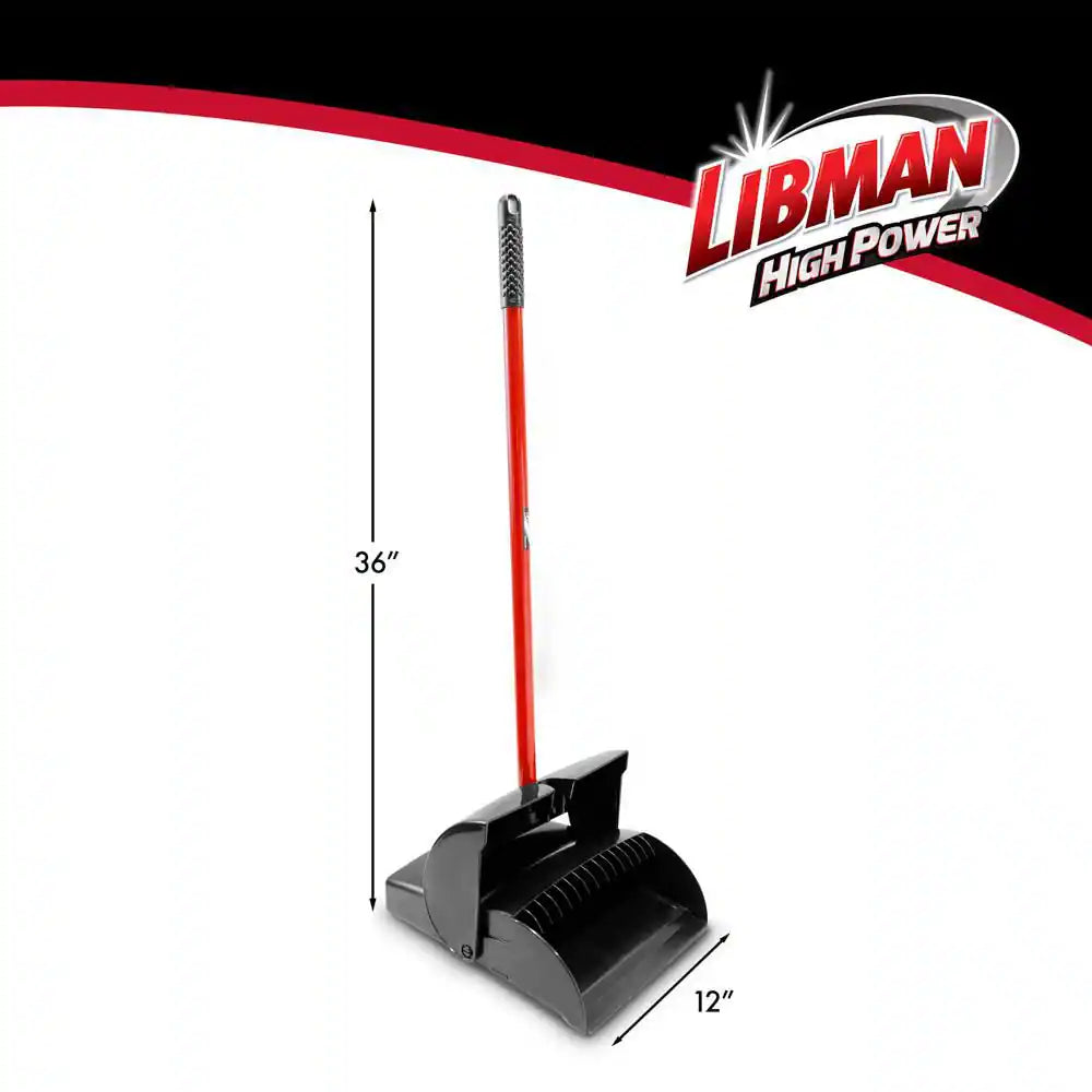 12 In. X 36 In. High Power Closed Lid Lobby Dustpan with Handle