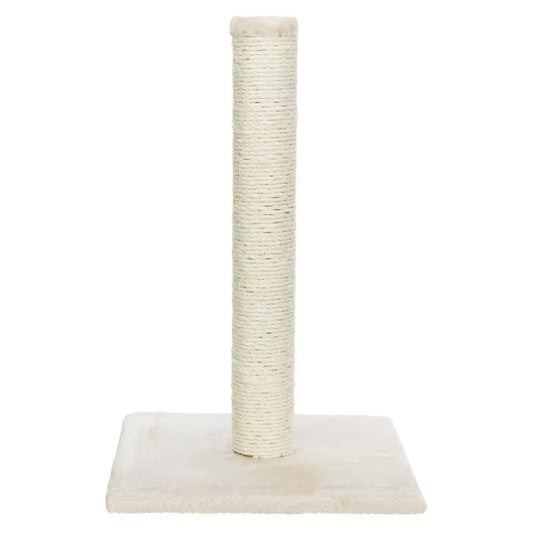 Parla Cat Scratching Post : for Indoor Cats : Plush Covered Base and Sisal Post : Beige : 24 Inches Tall