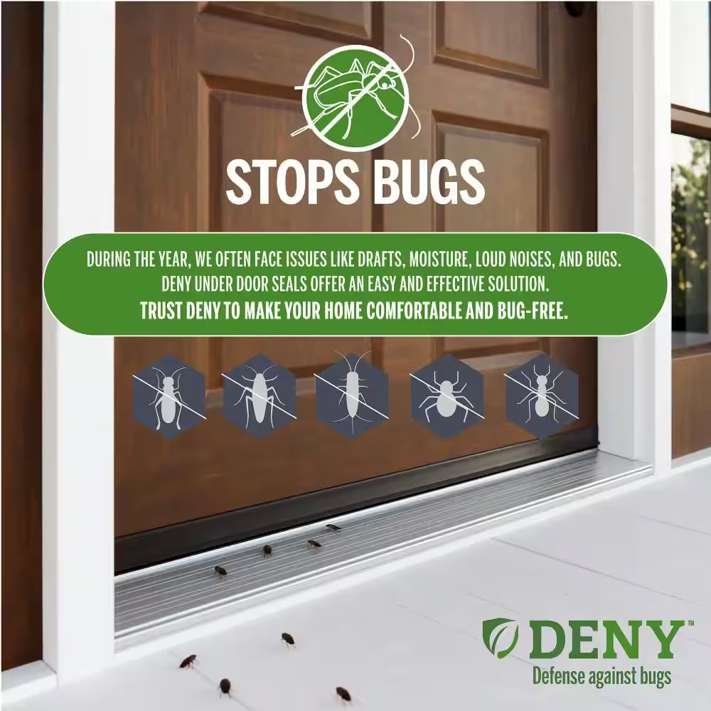 36 In. Brown Vinyl U-Shape Deny Slide-On under Door Seal