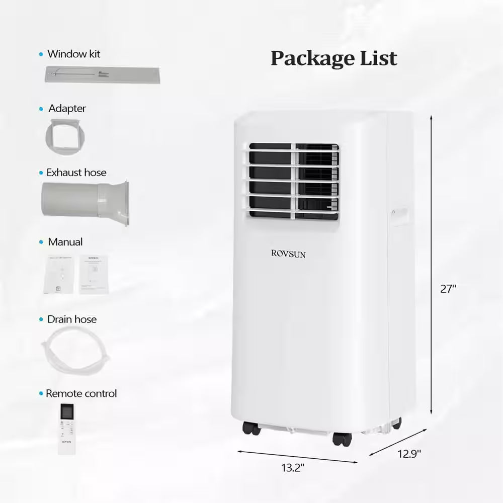 5100 BTU (DOE) WIFI Portable Air Conditioner Cools 200 Sq. Ft. with Dehumidifier and Remote in White