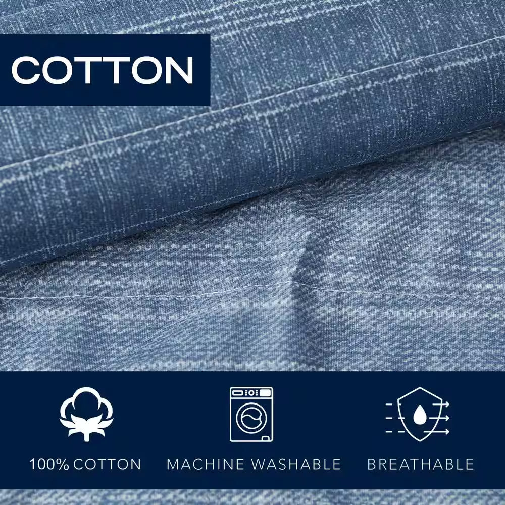 Ridgeport 2-Piece Blue Cotton Twin Quilt Set