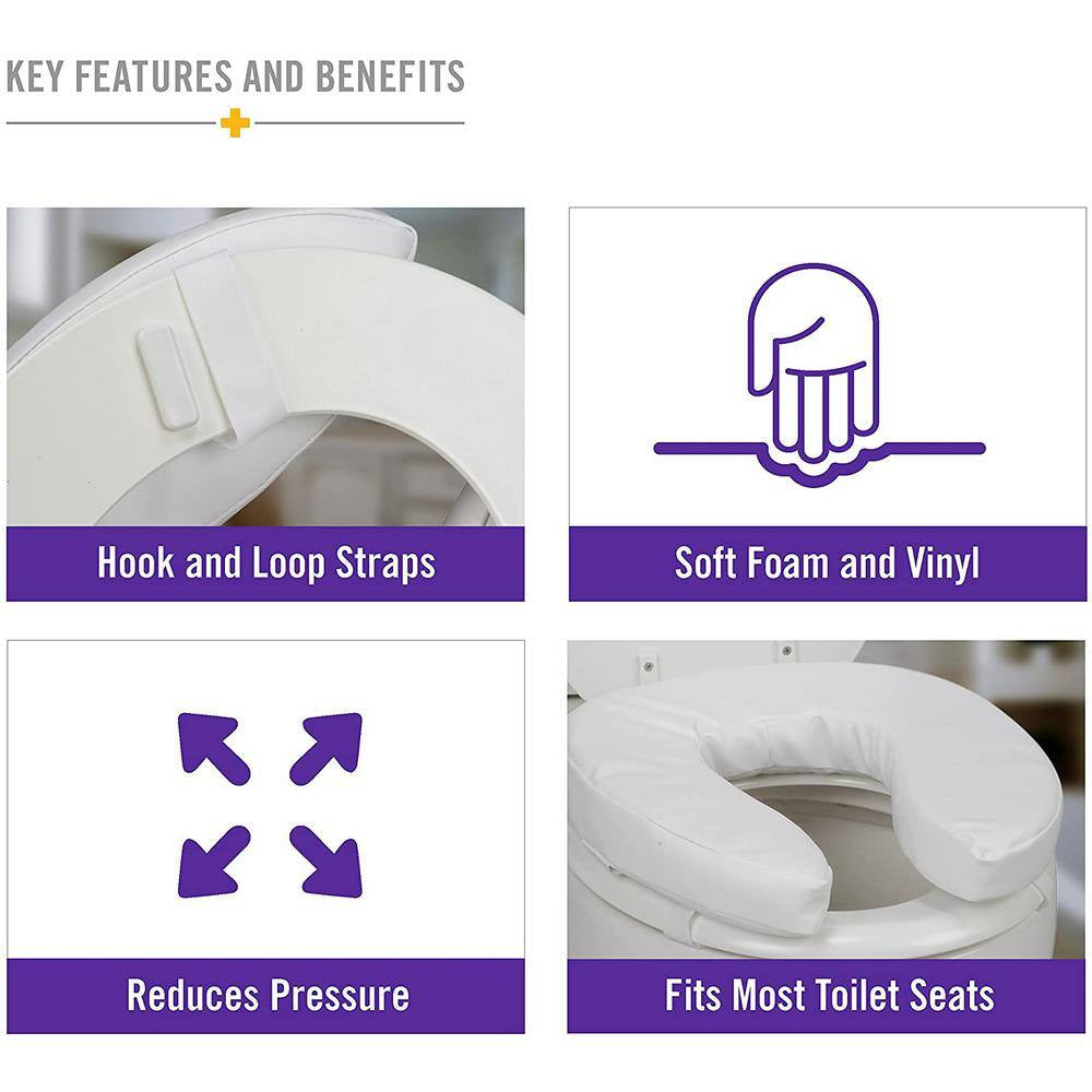 Vinyl Cushion 4 In. round Front Toilet Seat in White