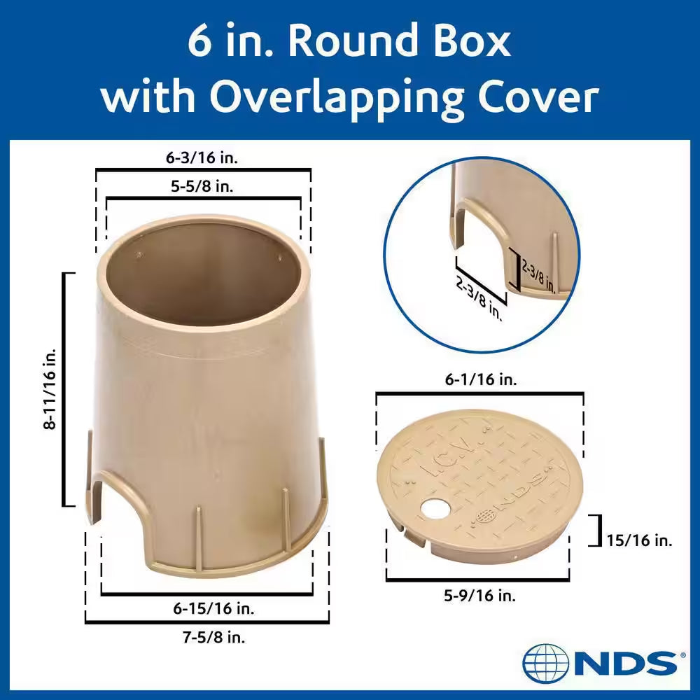 6 In. round Valve Box and Cover, Sand Box, Sand ICV Cover