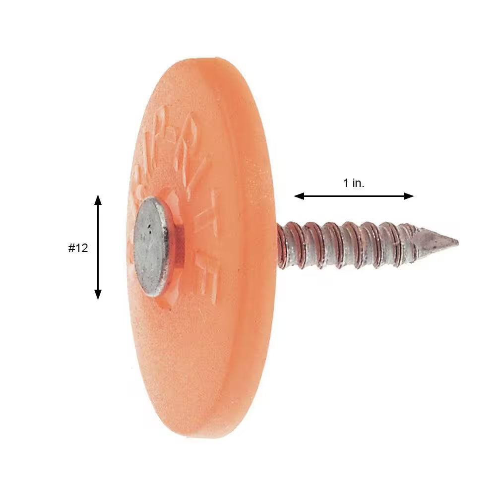 1 In. X 12-Gauge Plastic round Cap Roofing Nail (3,000-Pack)