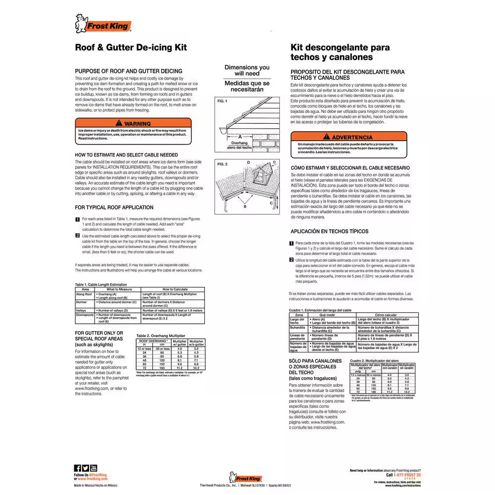 100 Ft. Roof De-Icing Cable Kit Accessory
