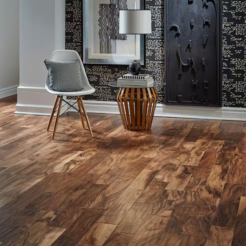Natural Acacia 3/8 In. T X 5 In. W Hand Scraped Engineered Hardwood Flooring (26.3 Sqft/Case)
