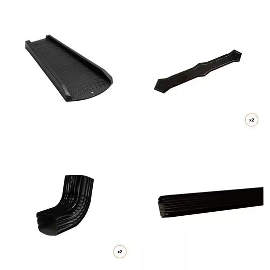 24 In. Vinyl Splash Block, (2) Downspout Bands, (2) A-Elbows, 10 Ft. Downspout