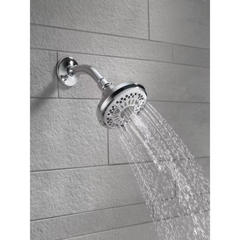 6-Spray Patterns 1.75 GPM 4.38 In. Wall Mount Fixed Shower Head in Chrome