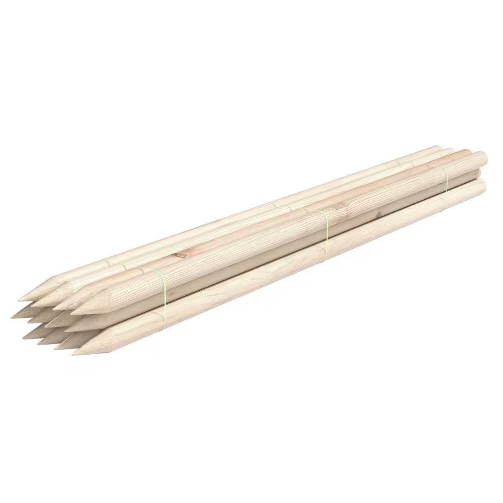6 Ft. round Tree Stake Lodge-Pole (12-Pack)