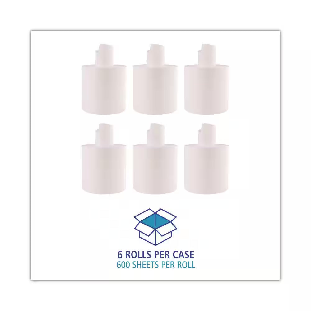 Center-Pull Roll Towels 2-Ply, White, 8.9 In. W (600 Sheets per Roll, 6 Rolls per Carton)