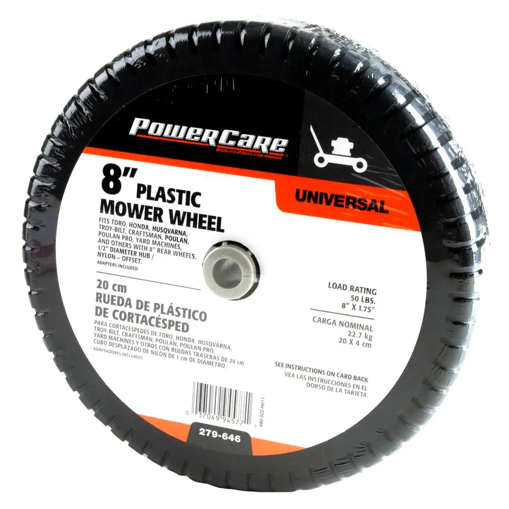 8 In. X 1.75 In. Universal Plastic Wheel for Lawn Mowers