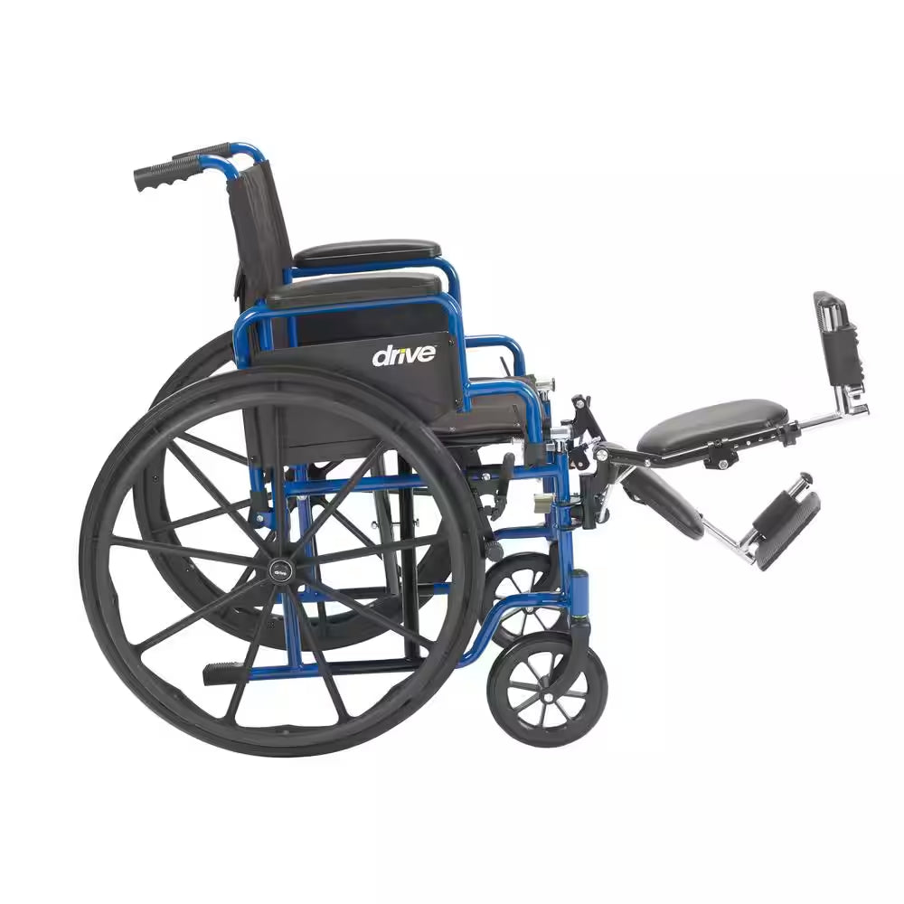 20 In. Blue Streak Wheelchair with Flip Back Desk Arms and Elevating Leg Rests