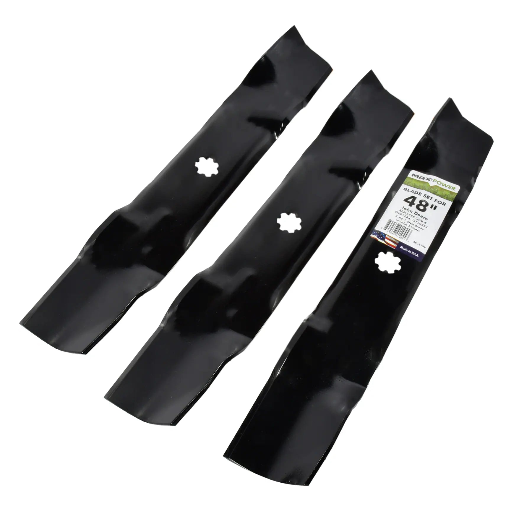 48-In Deck Standard Mower Blade for Riding Lawn 3 -Pack AM137757, AM141035, GX21784, GY20852