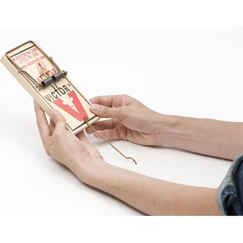 Metal Pedal Indoor and Outdoor Sustainably Sourced FSC Wood Snap Rat Trap (12-Count)