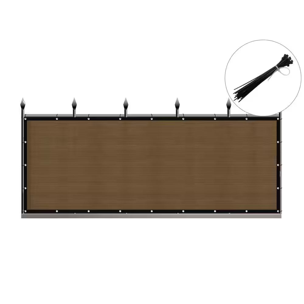 3 X 10 Ft. Privacy Fence Screen Heavy-Duty 90% Blockage Shade Cover Fencing Net for Wall Garden Gazebo Backyard Brown
