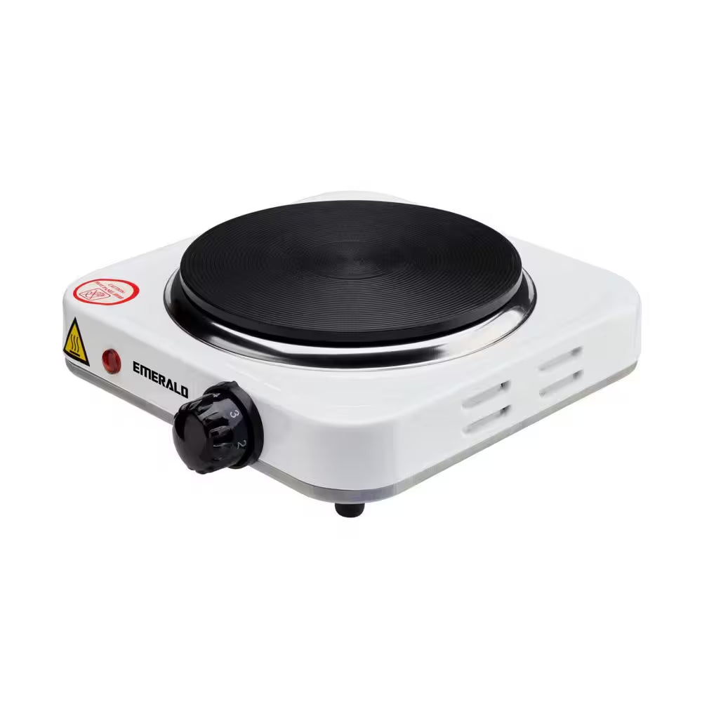 1000W Single Burner 6.1 In. White Electric Hot Plate Stove