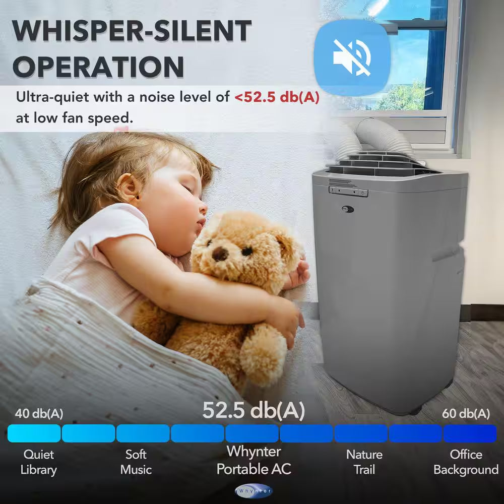6,400 (DOE) BTU Portable Air Conditioner Cools 420 Sq. Ft., Dehumidifier, Remote and Carbon Filter in Gray