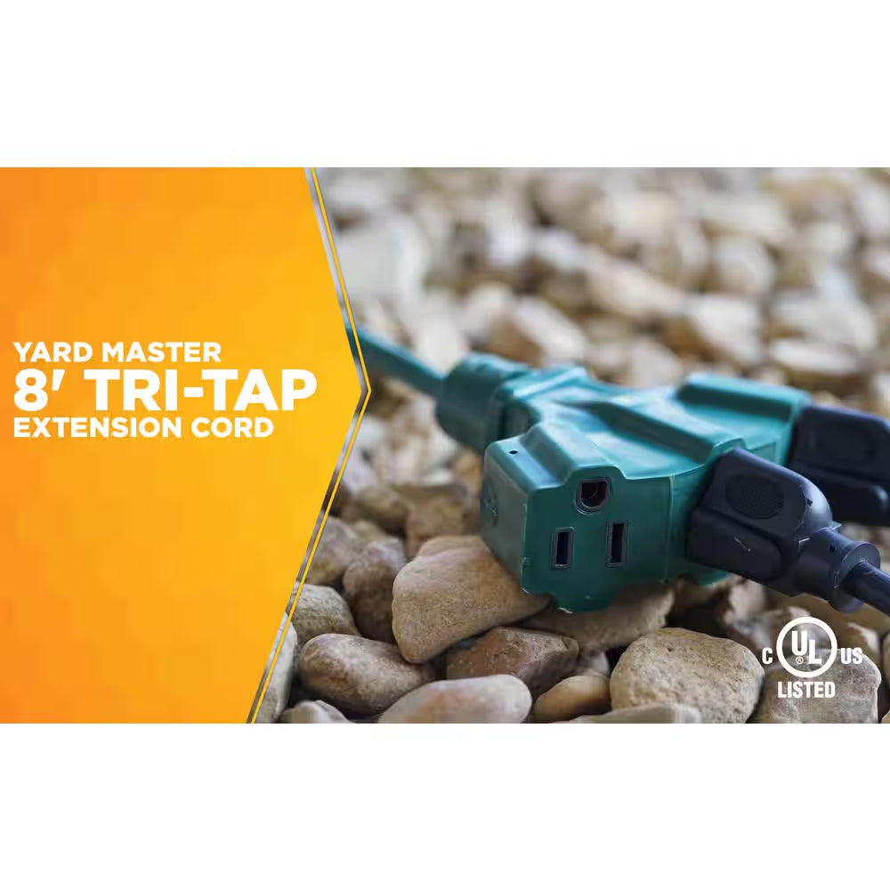 8 Ft. 16/3 SJTW Tri-Source (Multi-Outlet) Yard Master Outdoor Extension Cord