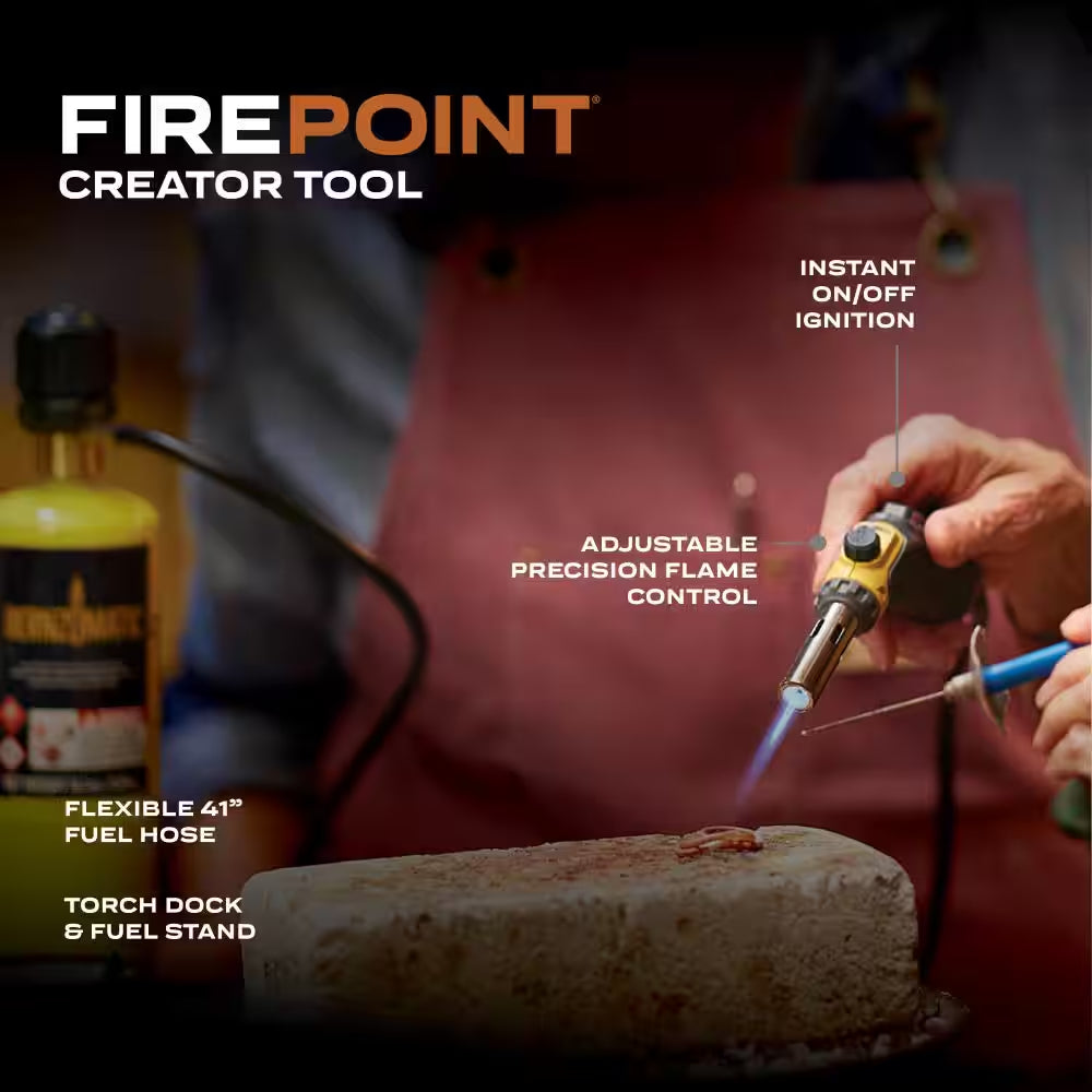 Firepoint Creator Tool Compatible W/Map-Pro Gas and Propane Gas with 41In Flexible Extended Hose and Fuel Cylinder Stand