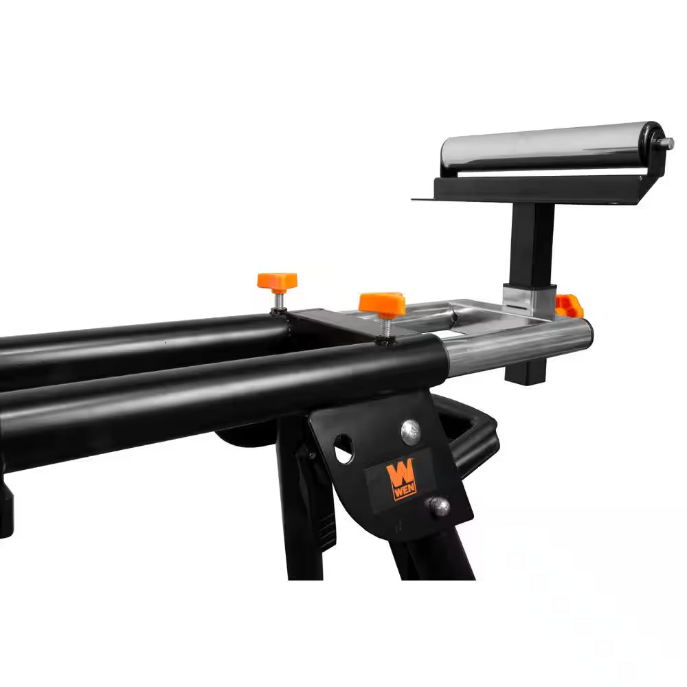 Collapsible Rolling Miter Saw Stand with 3 Onboard Outlets