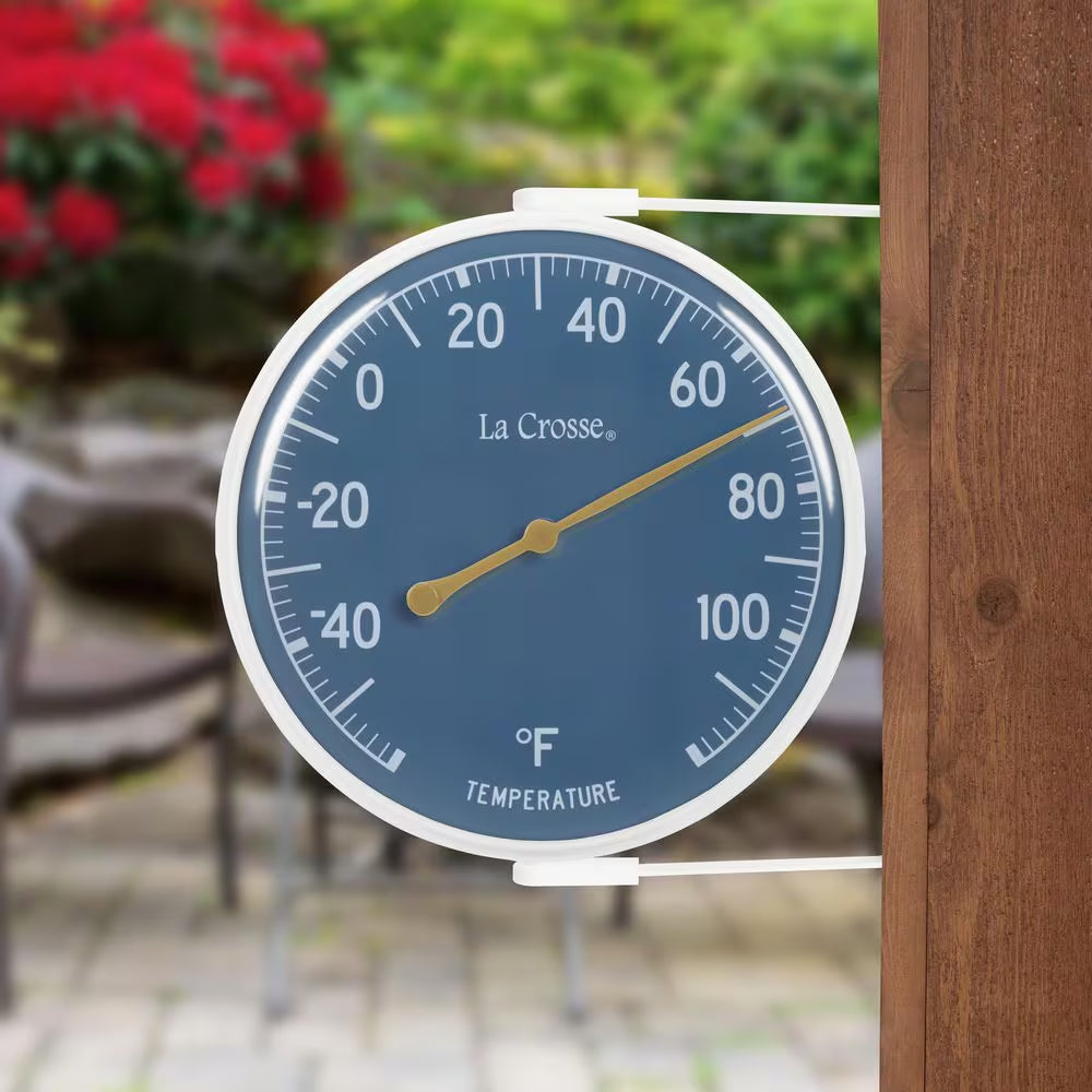 5 In. Blue Bracket Analog Dial Thermometer