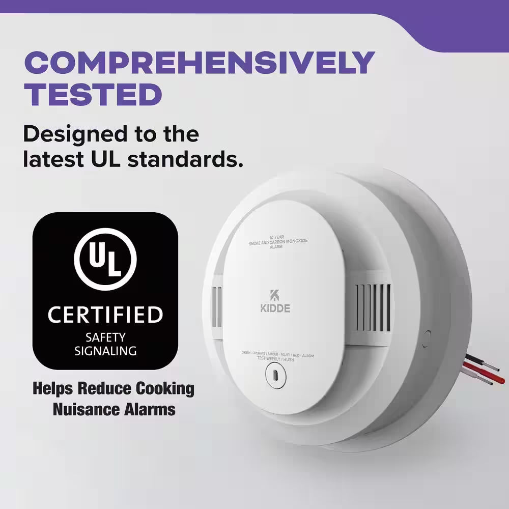 10-Year Battery and Hardwired Smoke and Carbon Monoxide Detector, Interconnectable and LED Warning Lights, 30CUA10