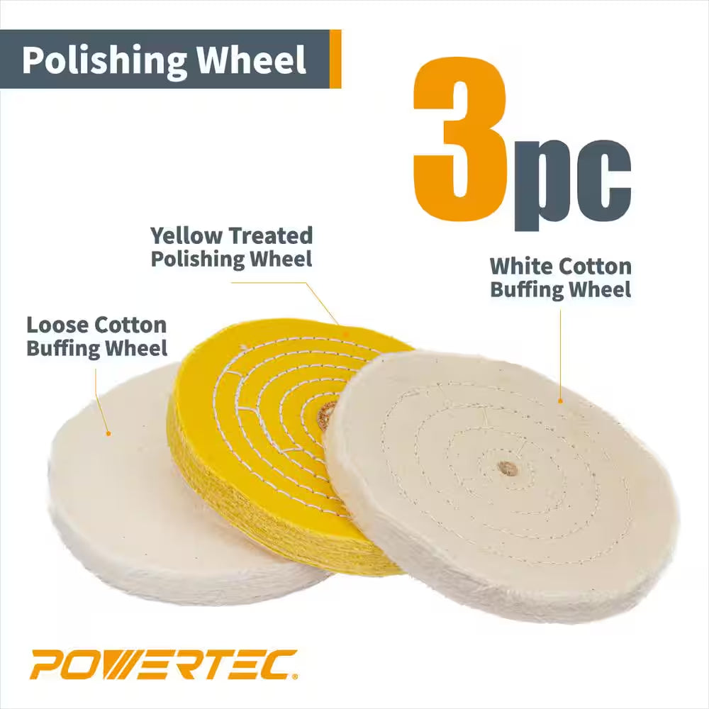 6 In. Bench Grinder Buffing Wheel Kit with 3-Piecs Polishing Compound Set