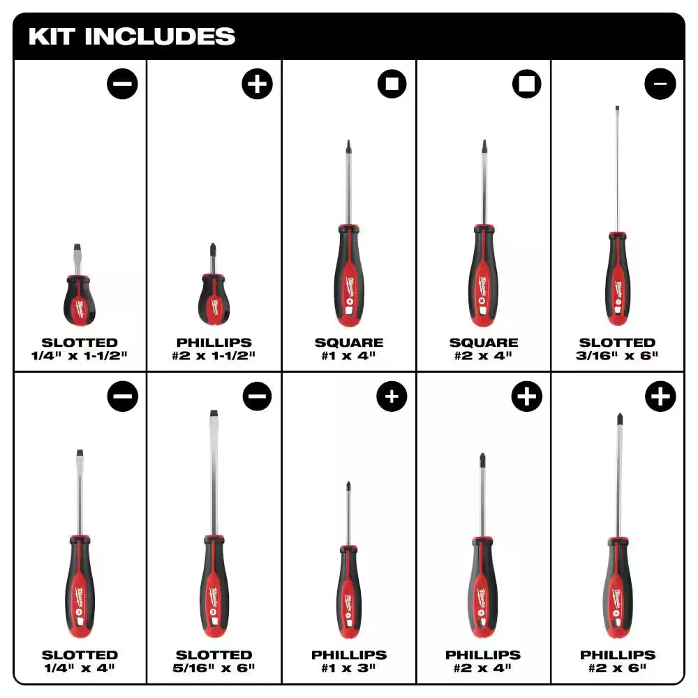 Combination Screwdriver Set (10-Piece)