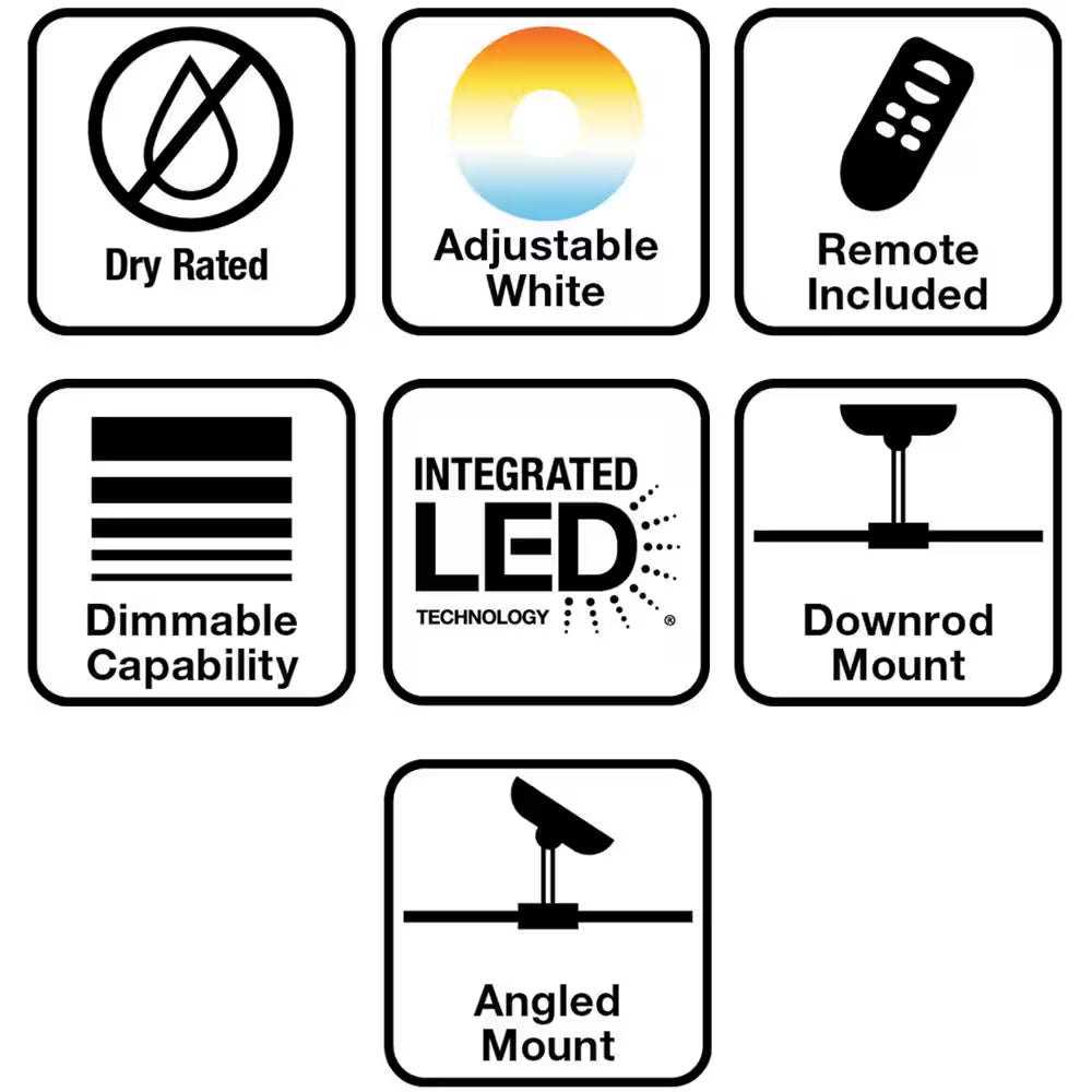 Fanelee 54 In. White Color Changing LED Brushed Nickel Smart Ceiling Fan with Light Kit and Remote Powered by Hubspace