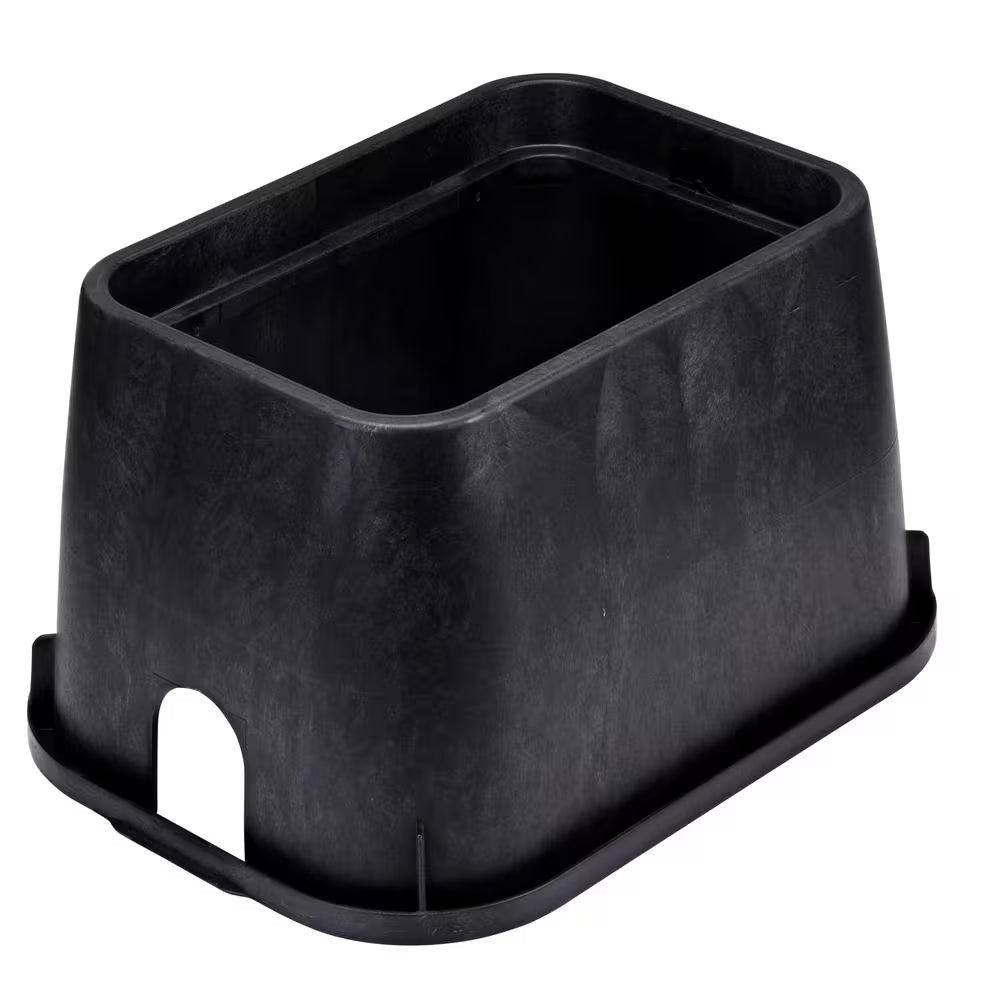 14 In. X 19 In. Rectangular Standard Series Valve Box & Cover, 12 In. Height, Black Box, Black Recycled Water Cover