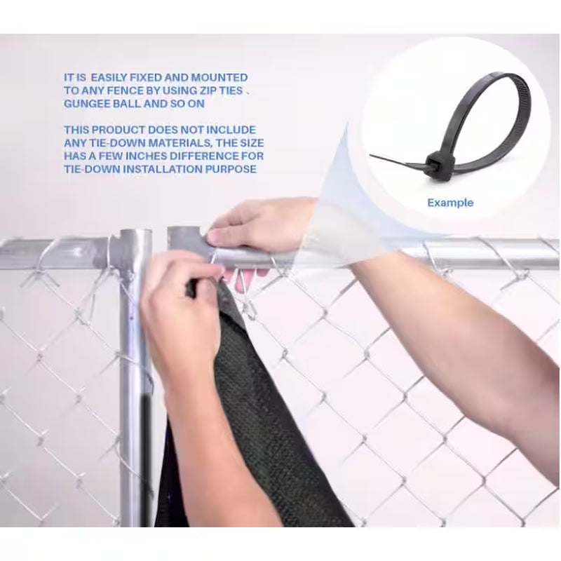 4 Ft. X 50 Ft. Black Privacy Fence Screen Netting Mesh with Reinforced Eyelets for Chain Link Garden Fence