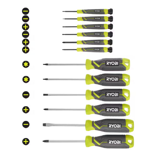 Screwdriver Set (12-Piece) with Cushion Grip Handles