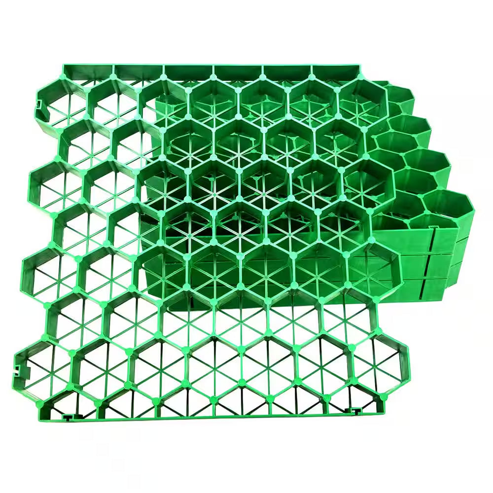19.7 In. X 19.7 In. X 1.9 In. Green Permeable Plastic Grass Pavers for Parking Lots, Driveways (4 Pieces/11 Sq.Ft.)